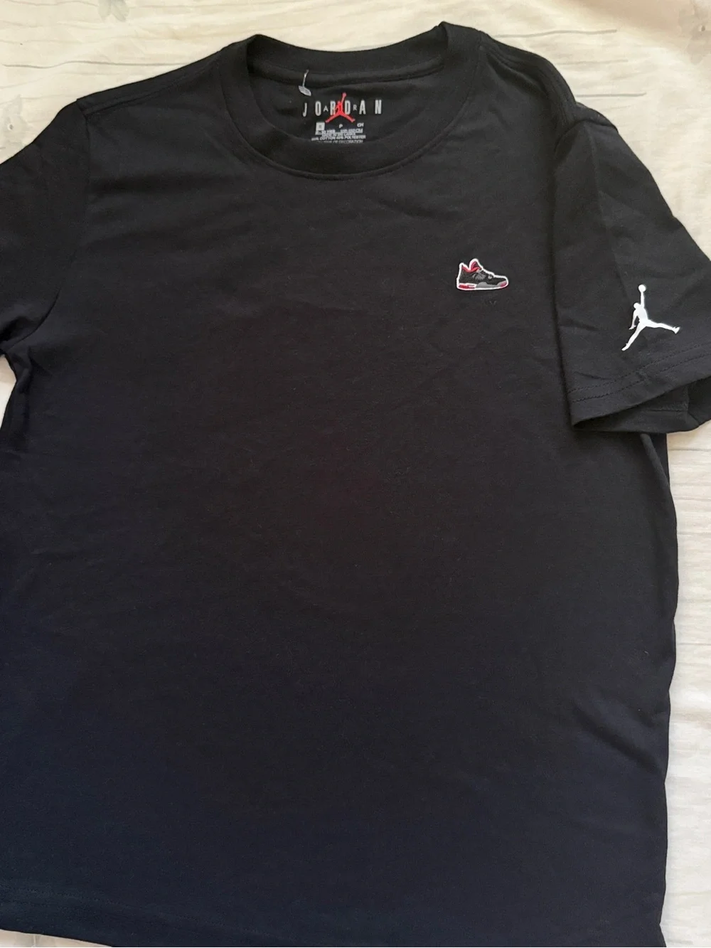 Jordan Black Short Sleeve Crew Tee with Mini Sneaker Patch